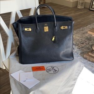 Beautiful Black Real Leather Tote Bag